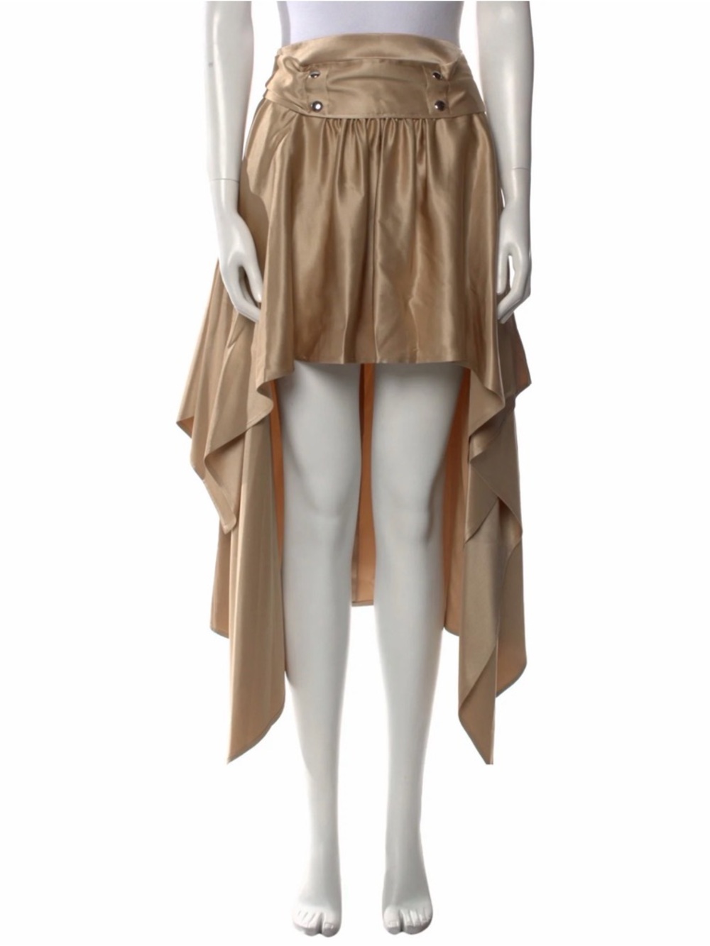 Sies Marjan Champagne High-Low Silk Skirt neutrals